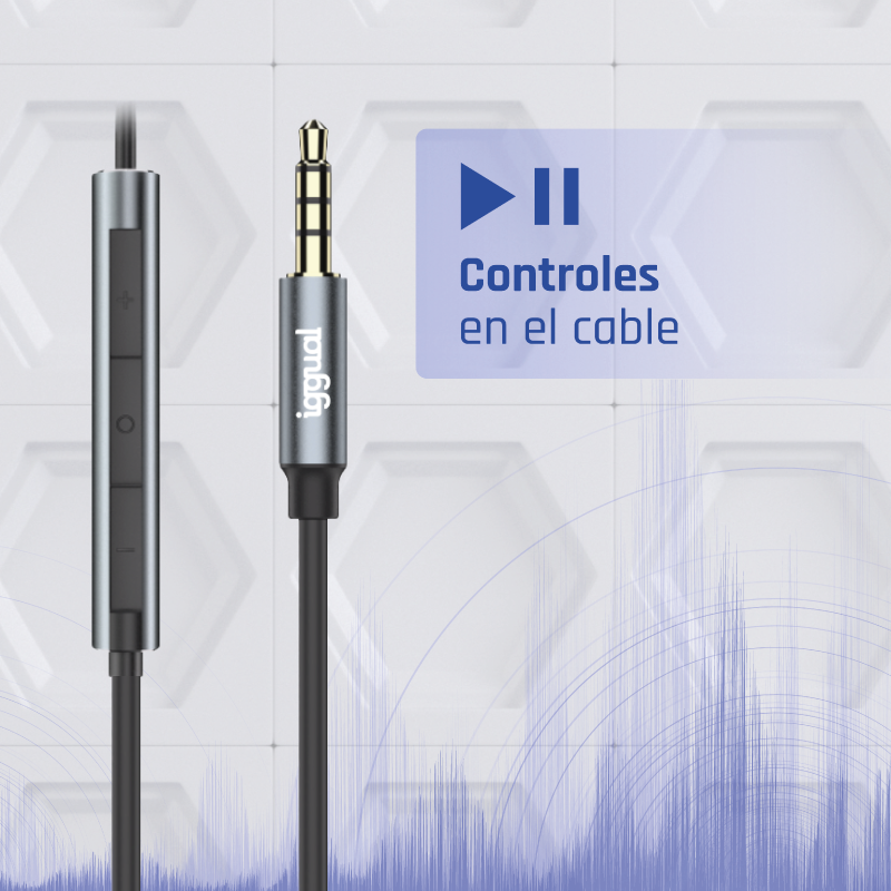 Auriculars amb cable de botó negres - Imatge 3